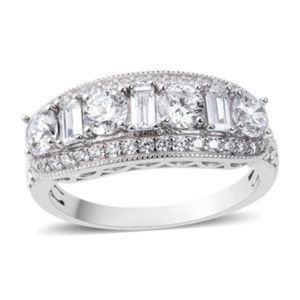 Xavier Simulated Diamond Ring in Sterling Silver